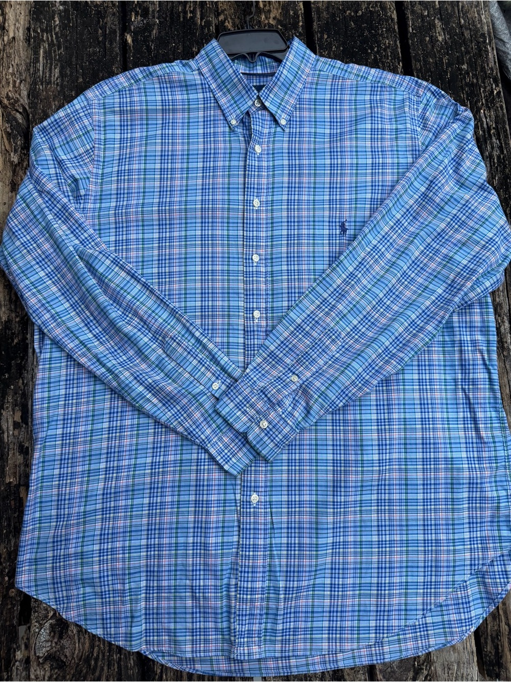 Polo Ralph Lauren Men’s XLT Light Blue Plaid Button-Down Long Sleeve Shirt P4 - Picture 3 of 7